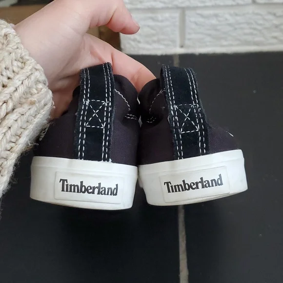 Timberland Newport Bay Black White Classic Canvas Trainers Sneakers Size US 6.5 - Picture 10 of 11